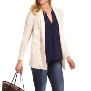 NWT Duffield Lane Women’s XS Campbell Cashmere Blend Cardigan in Ivory
